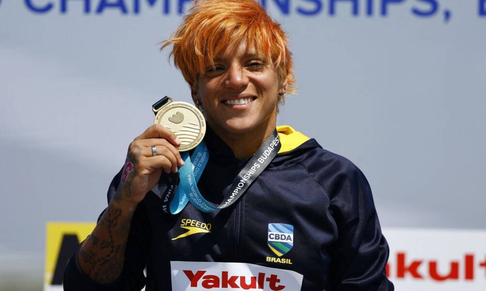 Ana Marcela sagrou-se pentacampeã mundial dos 25 km na maratona aquática, em Budapeste, na Hungria